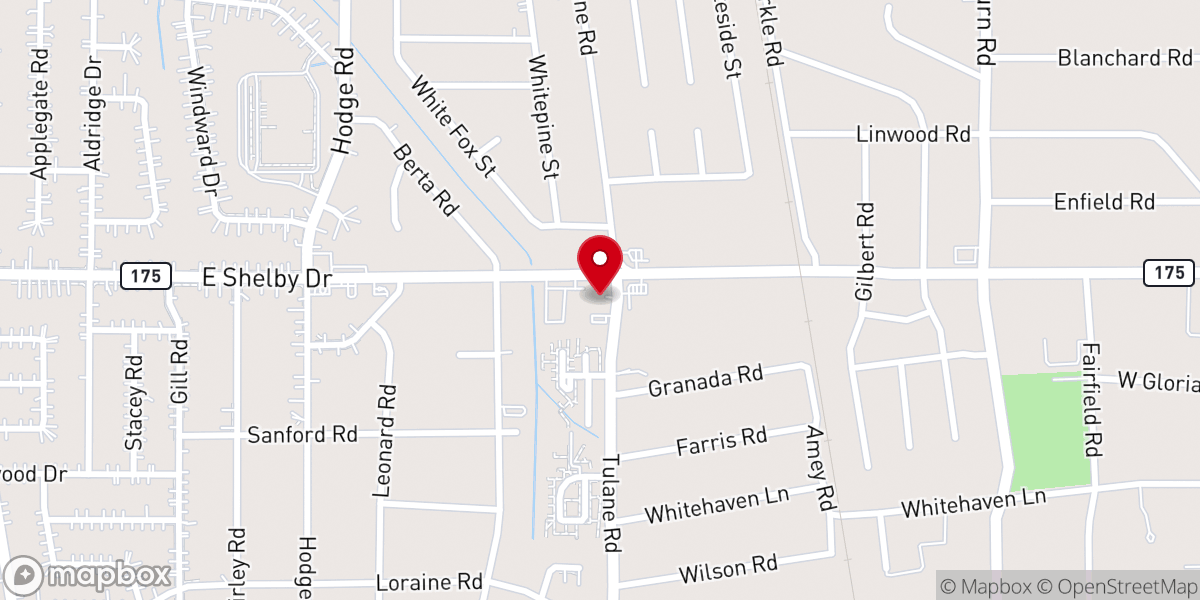 Map showing location of New Nonconnah Missionary Baptist Church