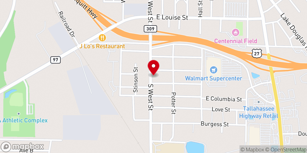 Map showing location of West Street Baptist Church