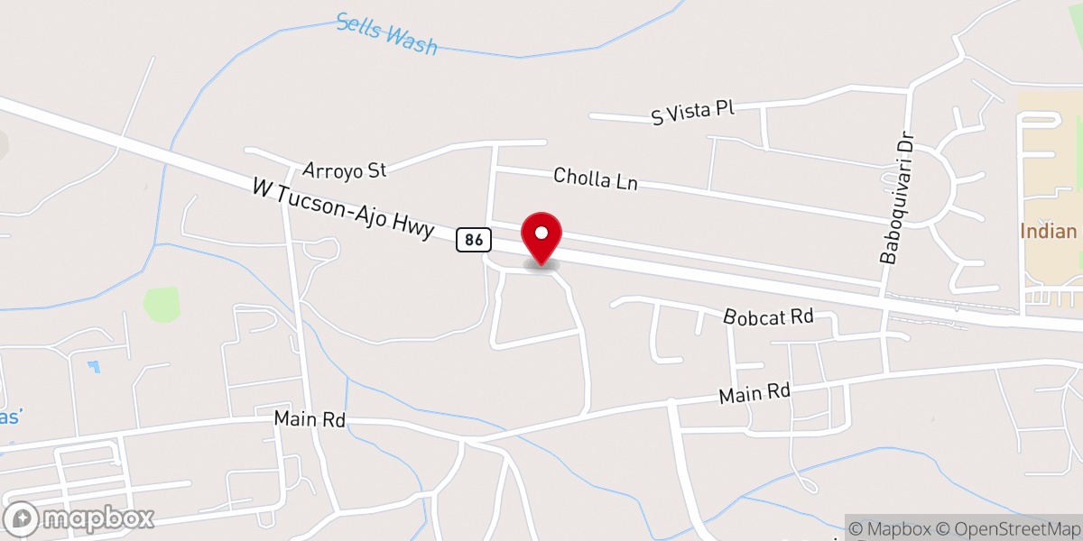 Map showing location of Papago Assembly of God