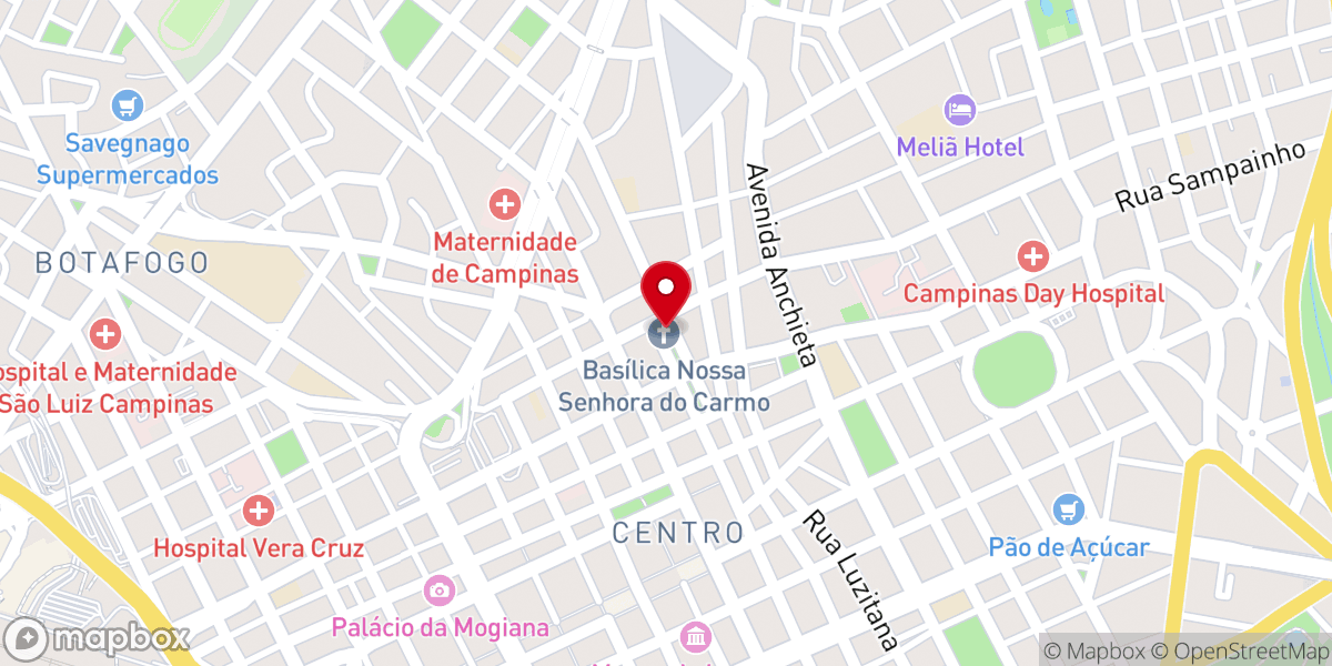 Map showing location of Basílica de Nossa Senhora do Carmo