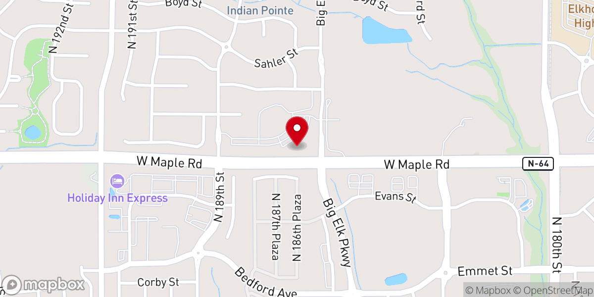 Map showing location of St Patrick's Catholic Church of Elkhorn