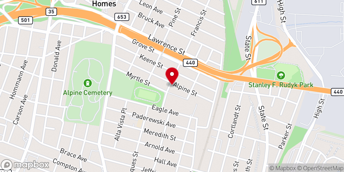 Map showing location of Perth Amboy SDA Church