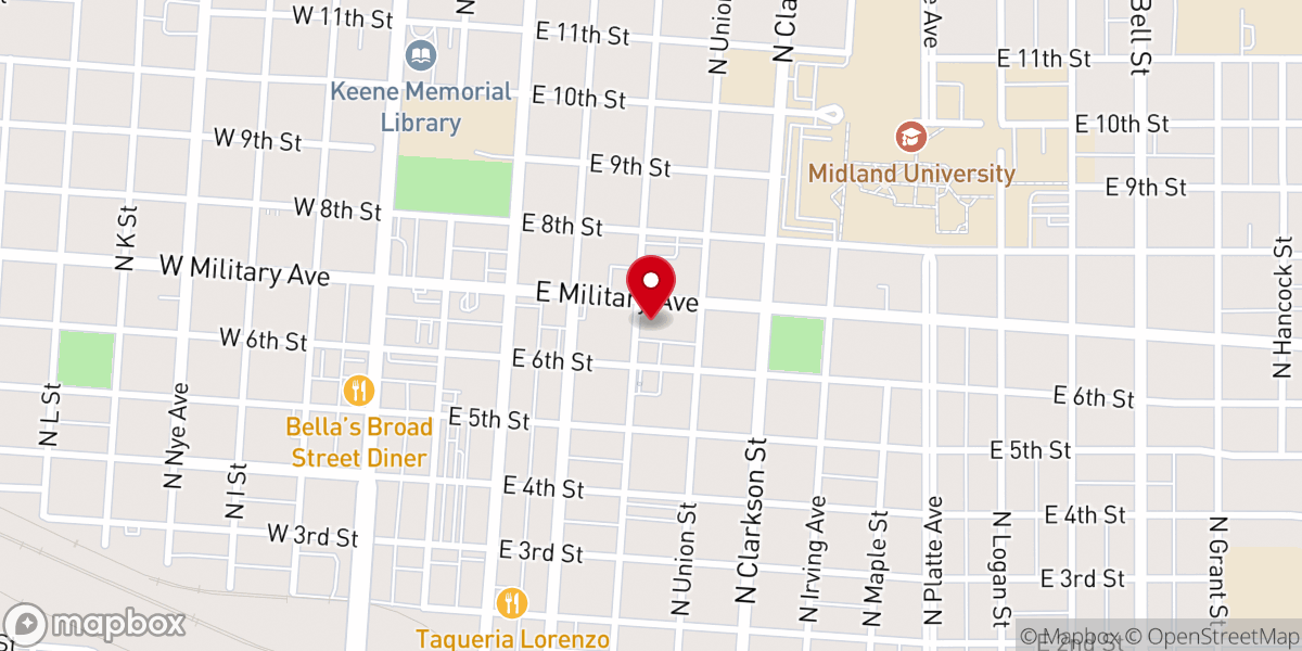 Map showing location of Salem Evangelical Lutheran Church