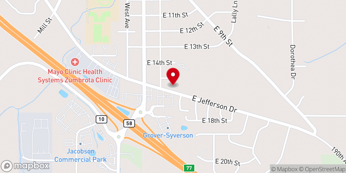 Map showing location of Our Savior's Lutheran Church