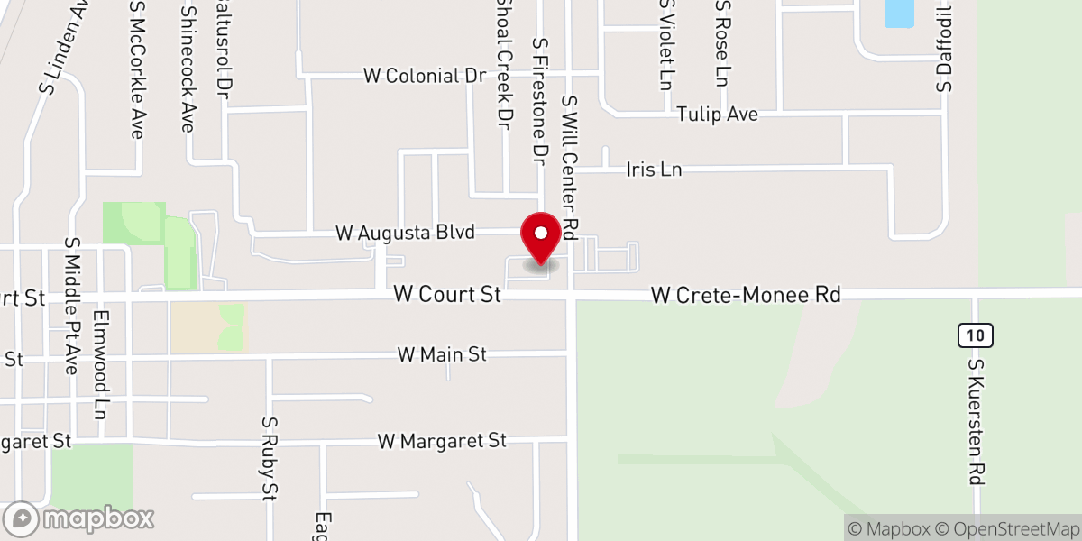Map showing location of Living Creek Christian Church