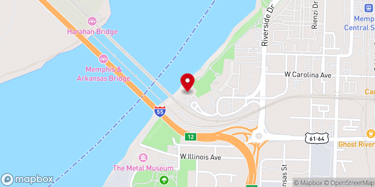 Map showing location of Church on the River