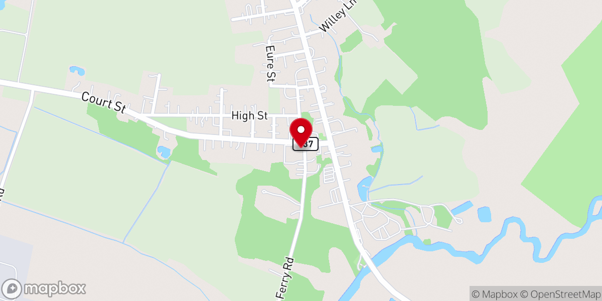 Map showing location of Gatesville Baptist Church Gatesville, NC