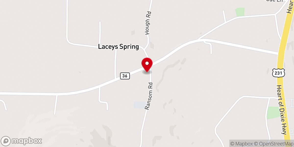 Map showing location of Bethlehem Presbyterian Church