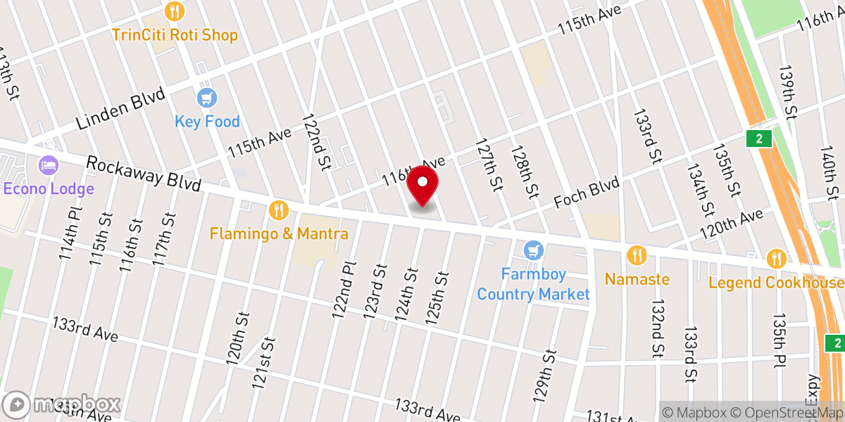 Map showing location of Christ Embassy Queens, NY
