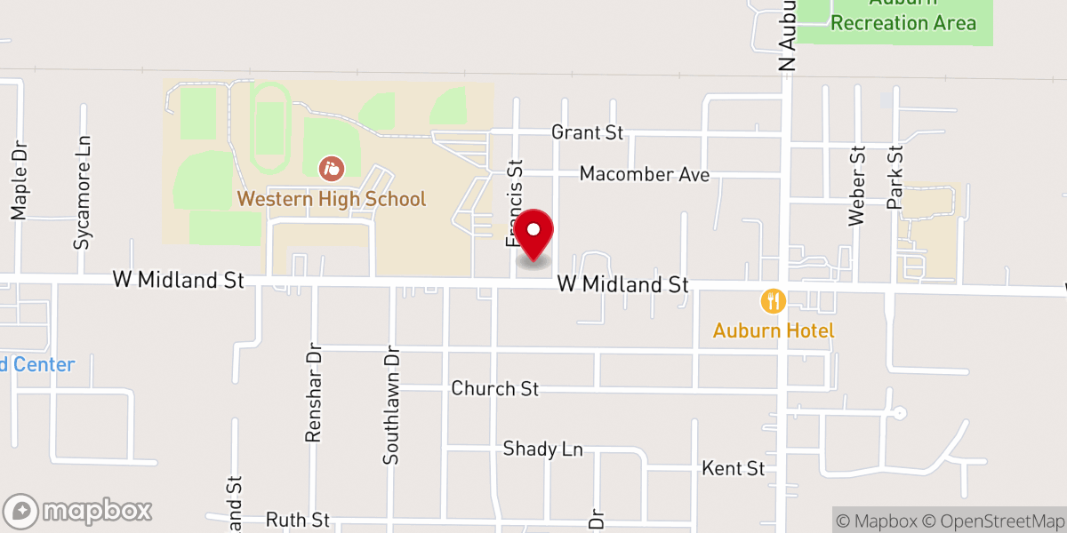 Map showing location of Auburn Chapel-Cunningham-Taylor F.H.'s Inc.