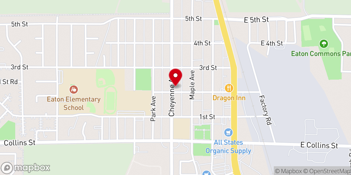 Map showing location of Rocky Mountain View Church