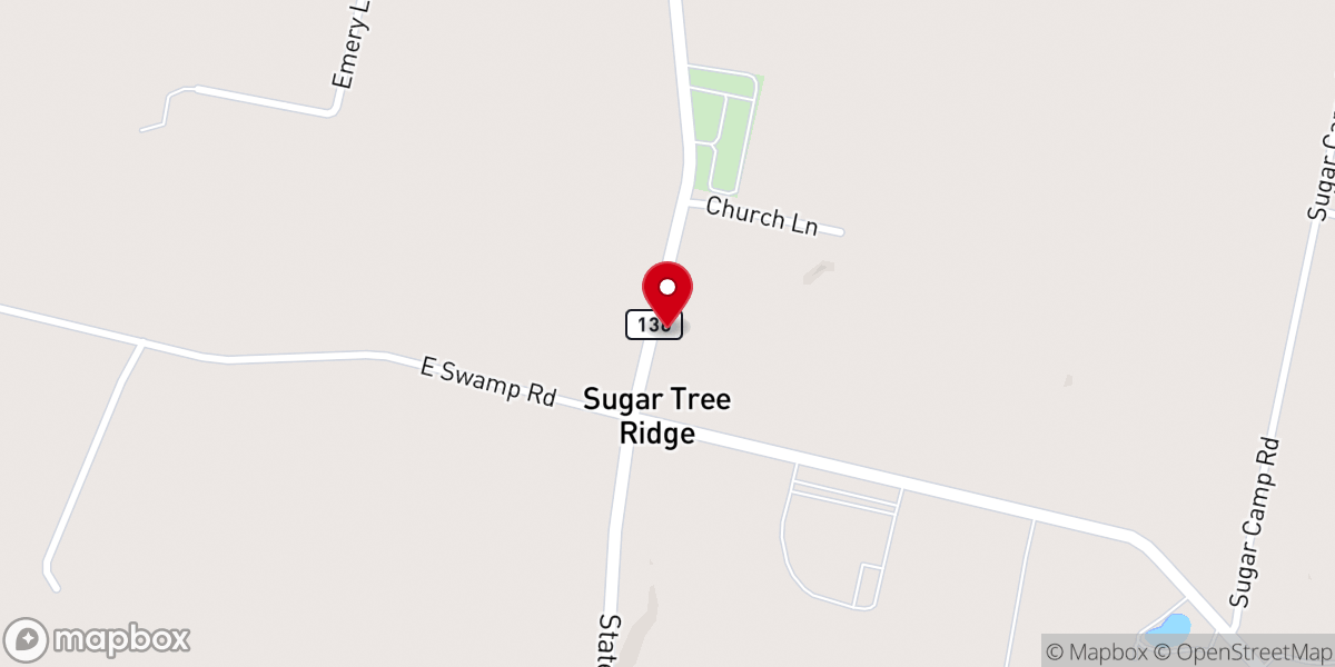 Map showing location of Sugar Tree Ridge United Methodist Church