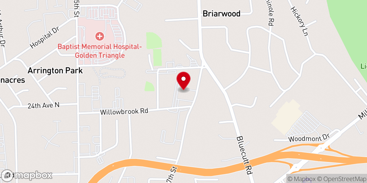 Map showing location of Church of Christ of Columbus