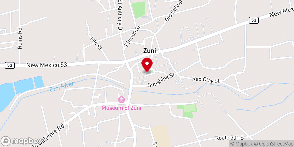 Map showing location of Our Lady of Guadalupe Mission Church