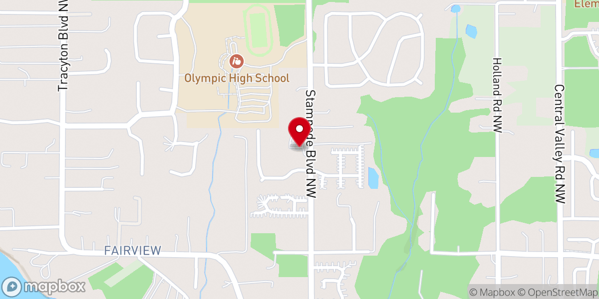 Map showing location of Central Kitsap Christian Church