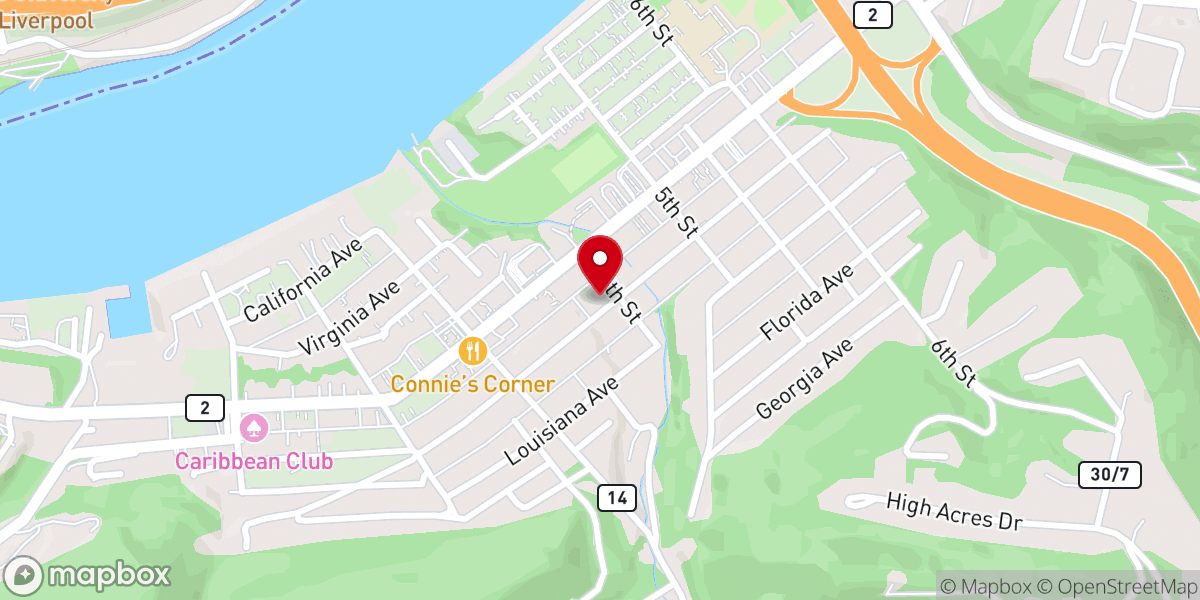 Map showing location of Sacred Heart Roman Catholic Parish