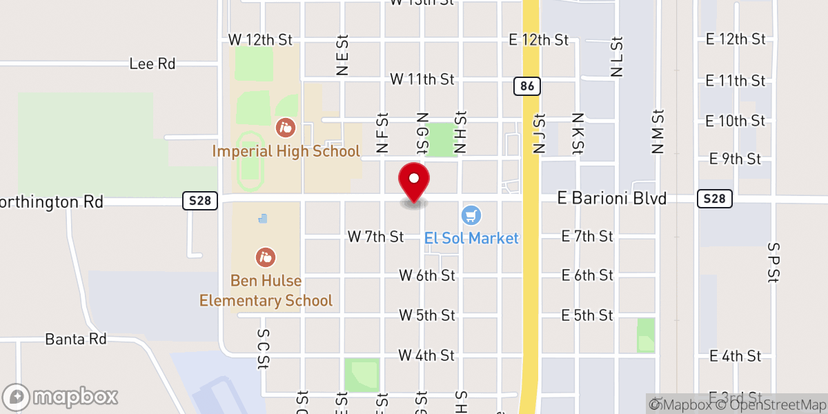 Map showing location of Imperial Community Church