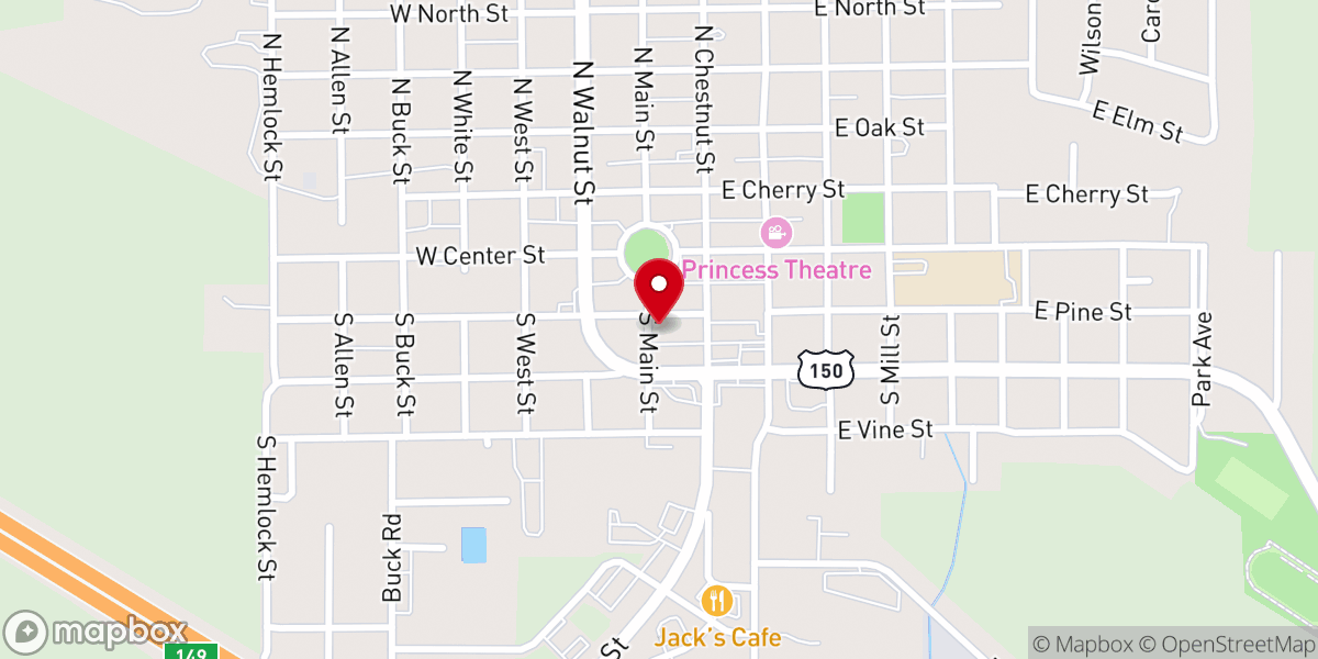 Map showing location of First United Presbyterian Church