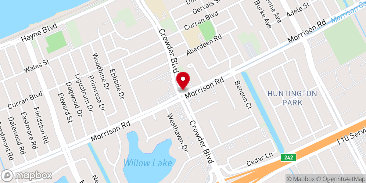 Map showing location of Church of Christ on Crowder Boulevard