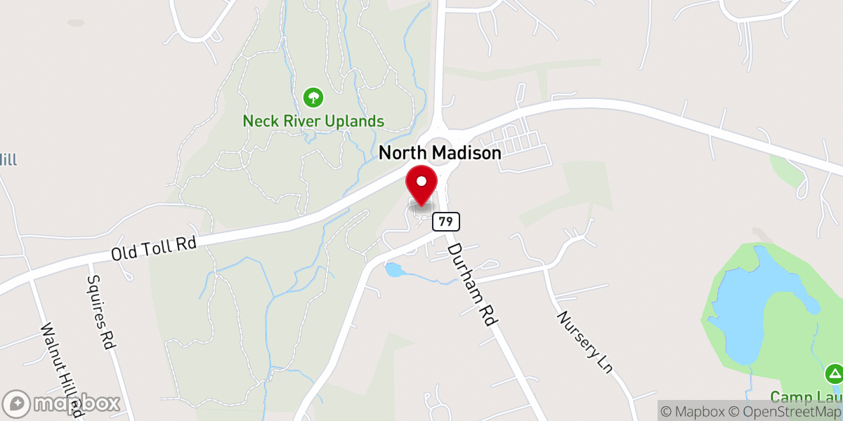 Map showing location of North Madison Congregational