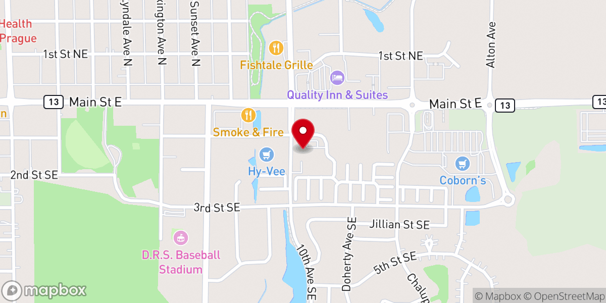 Map showing location of Praha Village