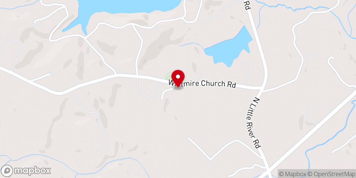 Map showing location of Whitmire Church