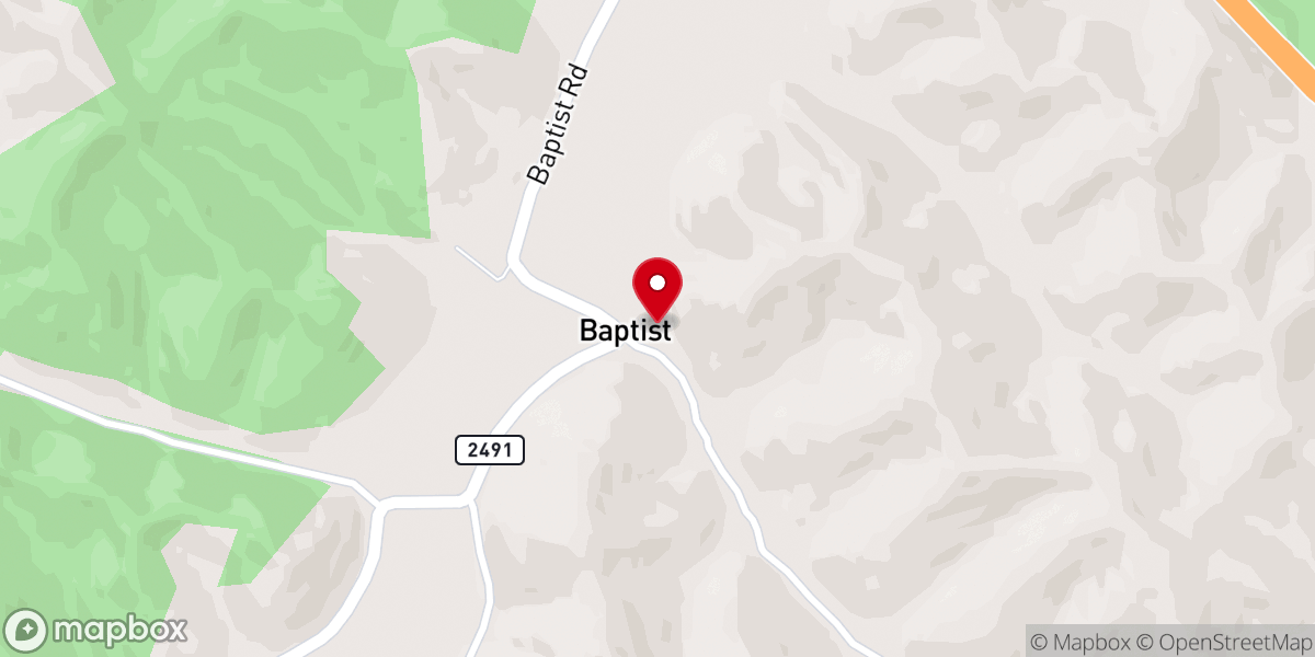 Map showing location of Stillwater Old Baptist Church