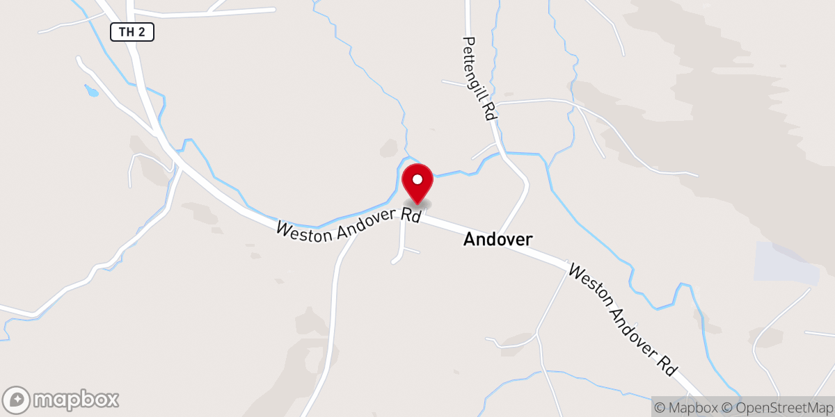 Map showing location of Andover Community Church