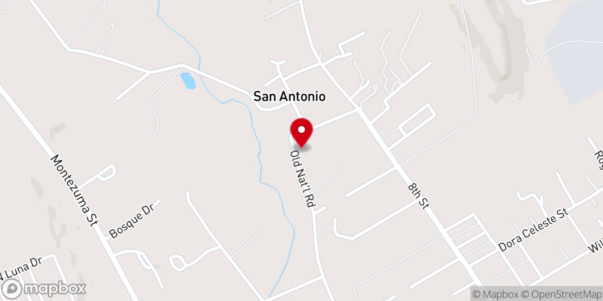 Map showing location of San Antonio Mission