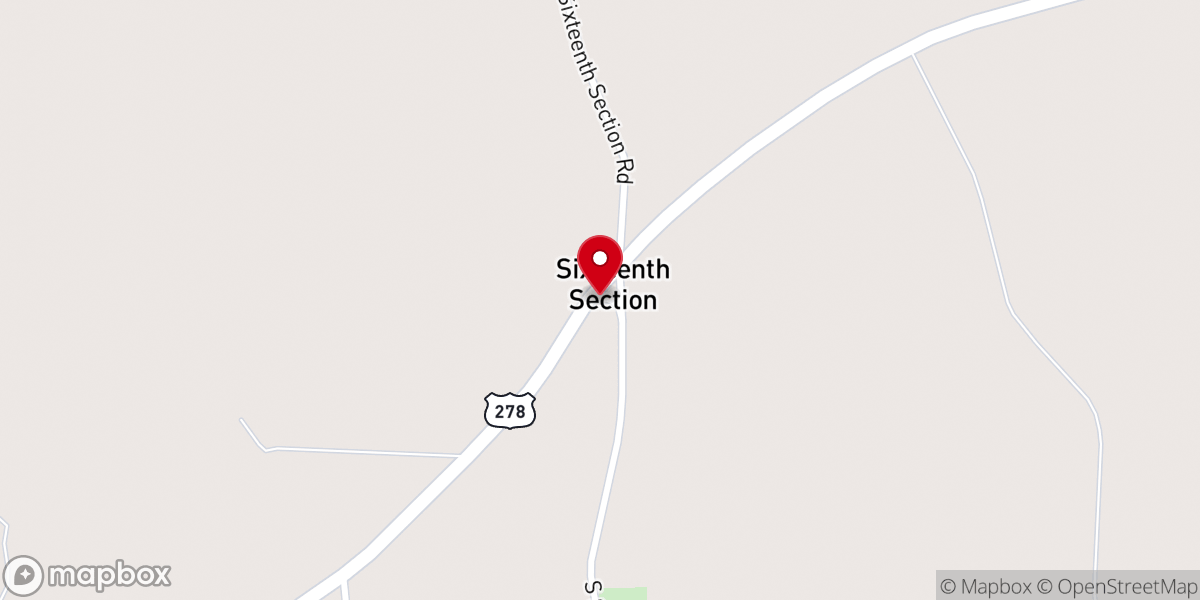 Map showing location of Sixteenth Section Missionary Baptist Church
