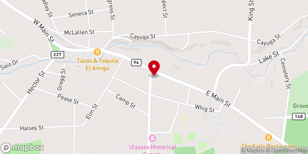 Map showing location of United Methodist Church