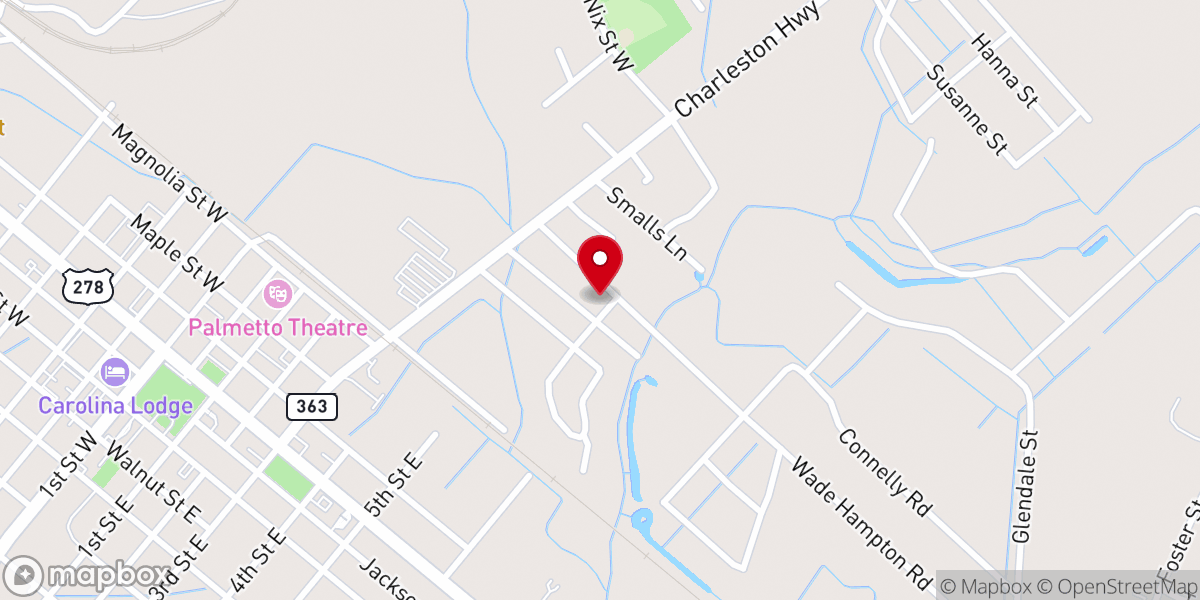 Map showing location of Silver Hill Baptist Church