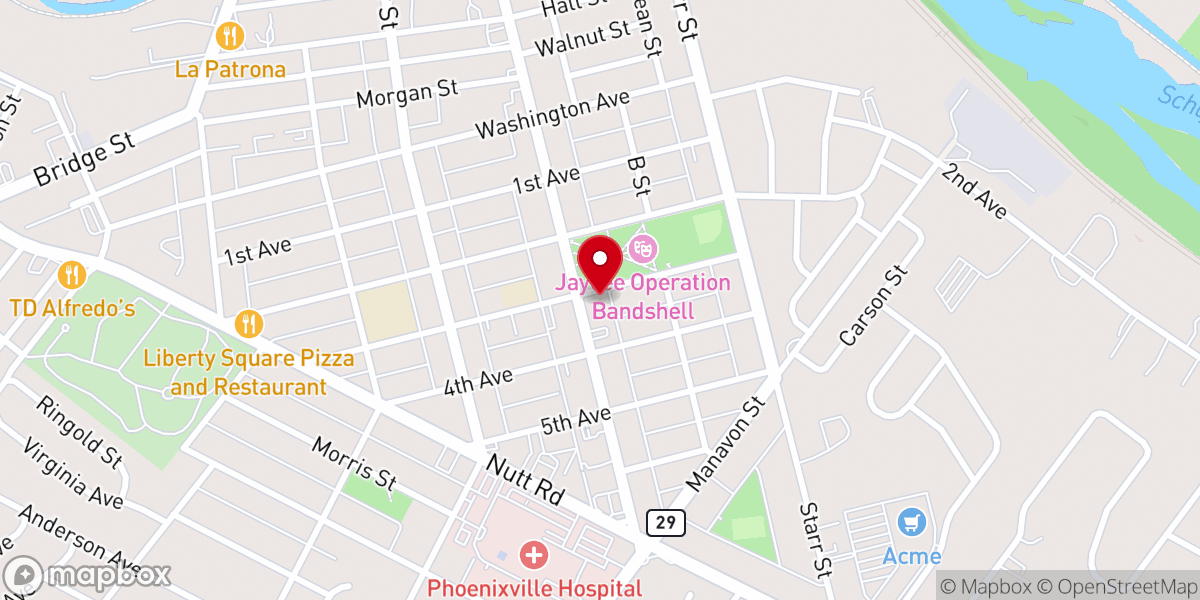 Map showing location of Phoenixville Seventh-day Adventist Church