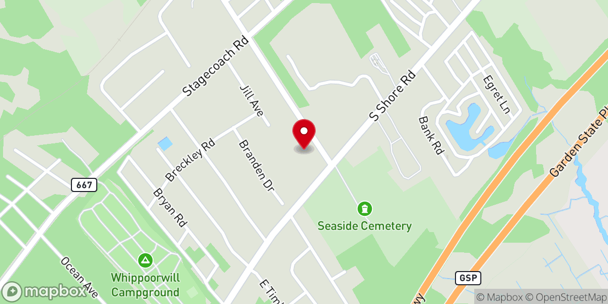 Map showing location of Second Cape May Baptist Church
