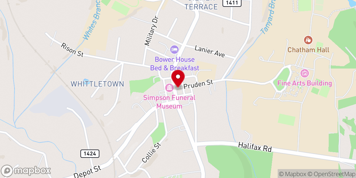 Map showing location of Salem Church of Christ