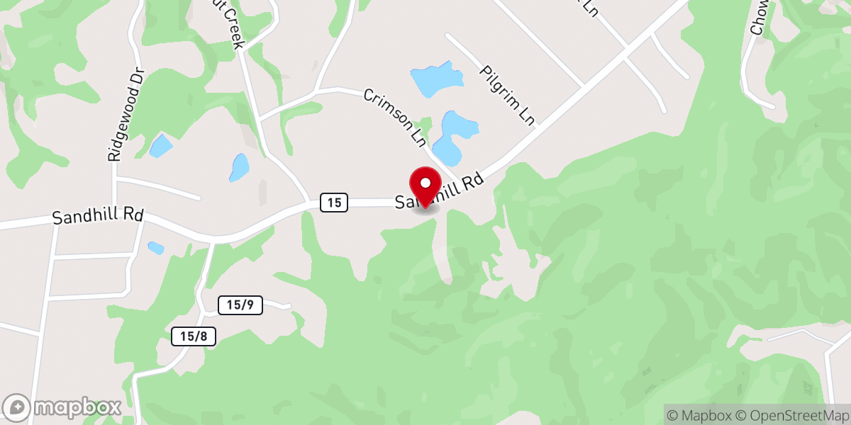 Map showing location of Krebs Chapel
