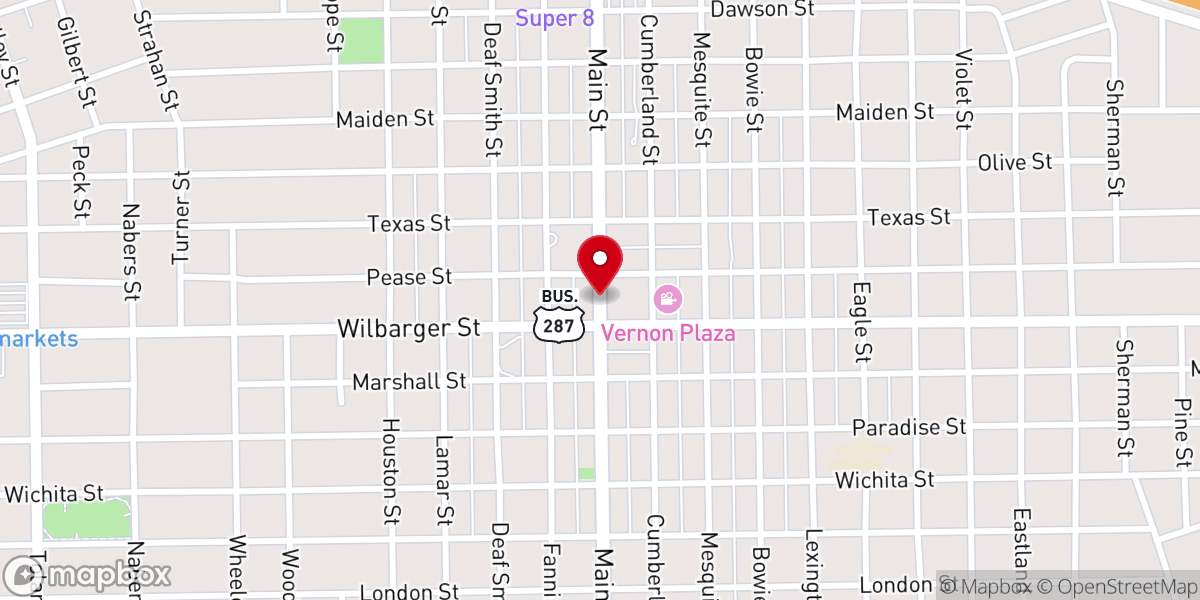 Map showing location of Lunches Of Love, Acommunity Ministry Umbrellaed Under First United Methodist Church Of Mount Vernon, Texas - Food Distribution Center