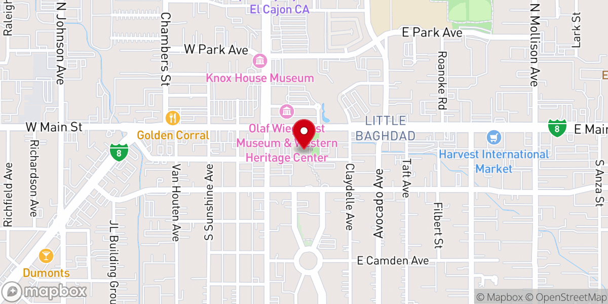 Map showing location of Iglesia Bautista de El Cajón