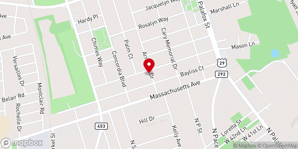 Map showing location of Gonzalez Baptist Church