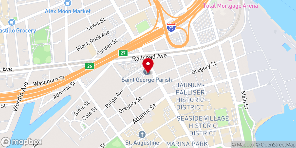 Map showing location of St George Catholic Church