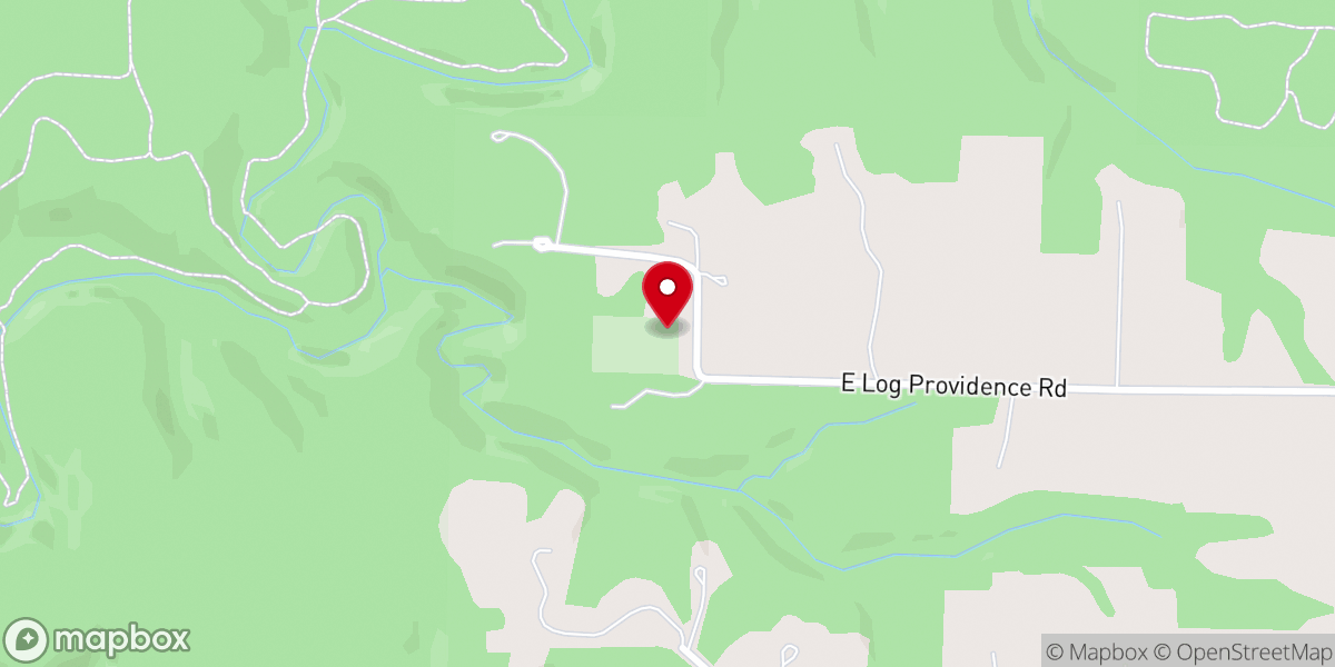 Map showing location of Log Providence Church