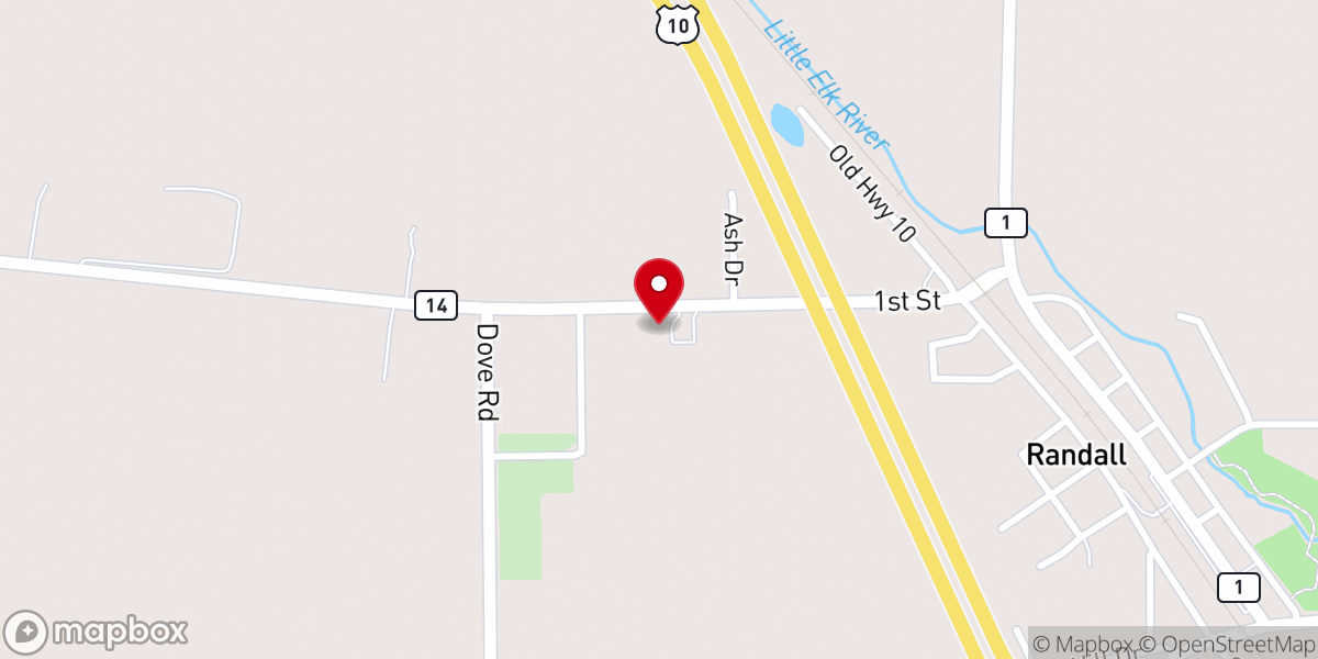 Map showing location of Randall Presbyterian Church