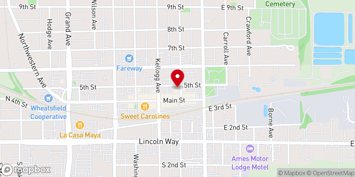 Map showing location of Octagon Center For the Arts