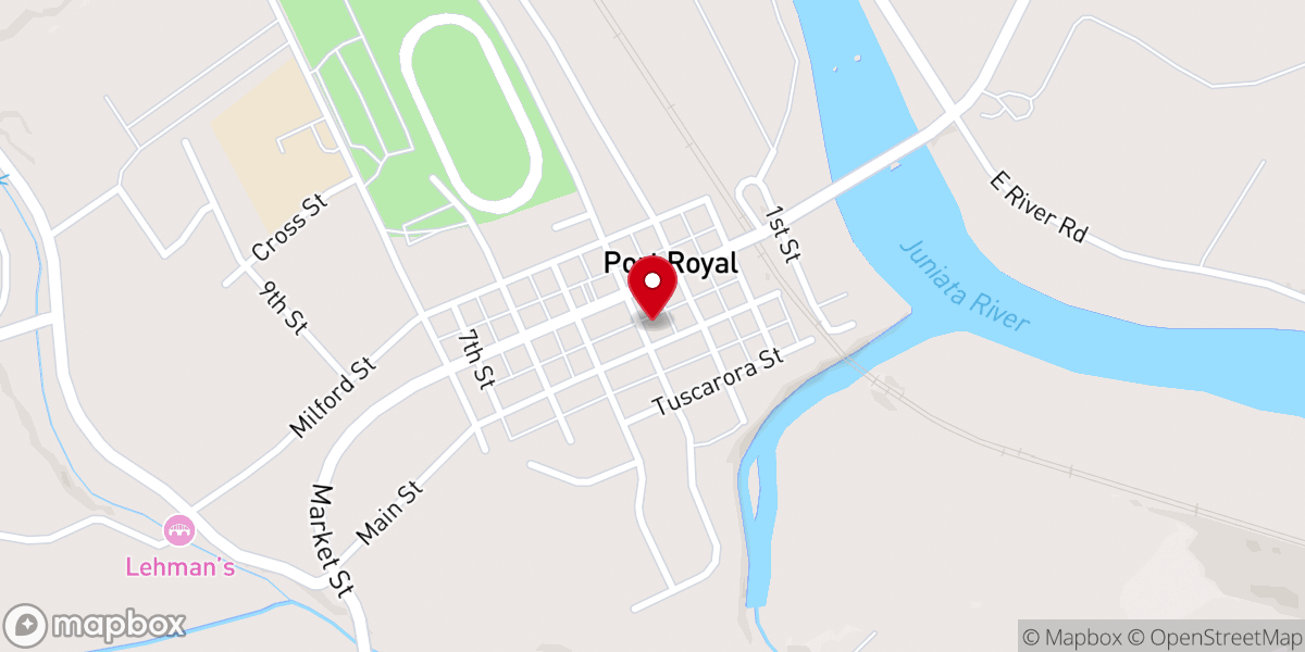 Map showing location of Port Royal Presbyterian Church