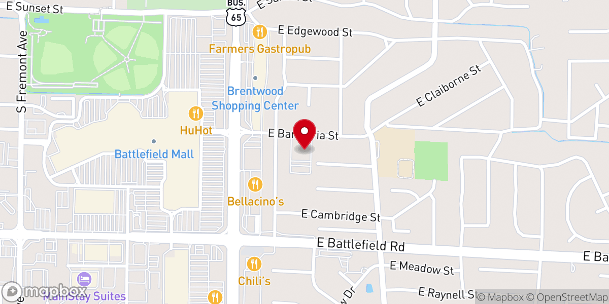Map showing location of Trinity Presbyterian Church