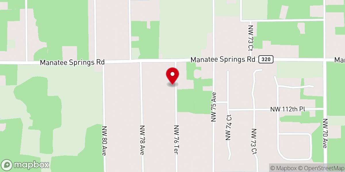 Map showing location of Manatee Springs Church-Christ