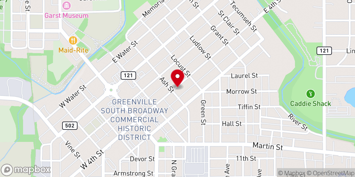 Map showing location of Fourth Street Church of God