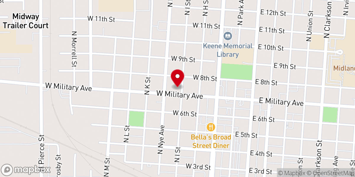 Map showing location of Salvation Army Church