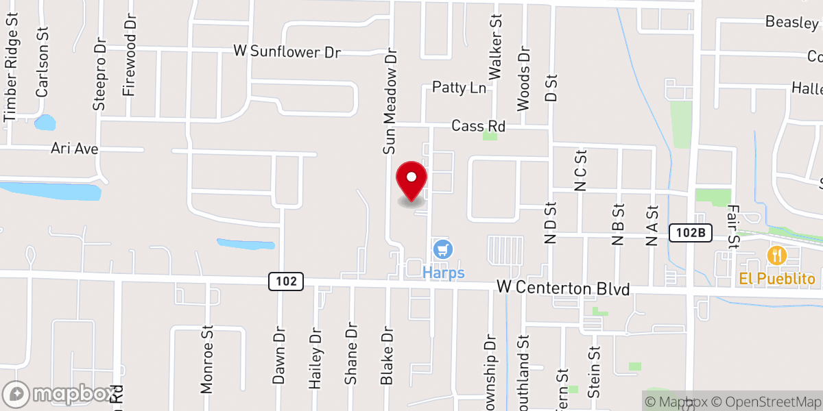 Map showing location of The Church of Centerton