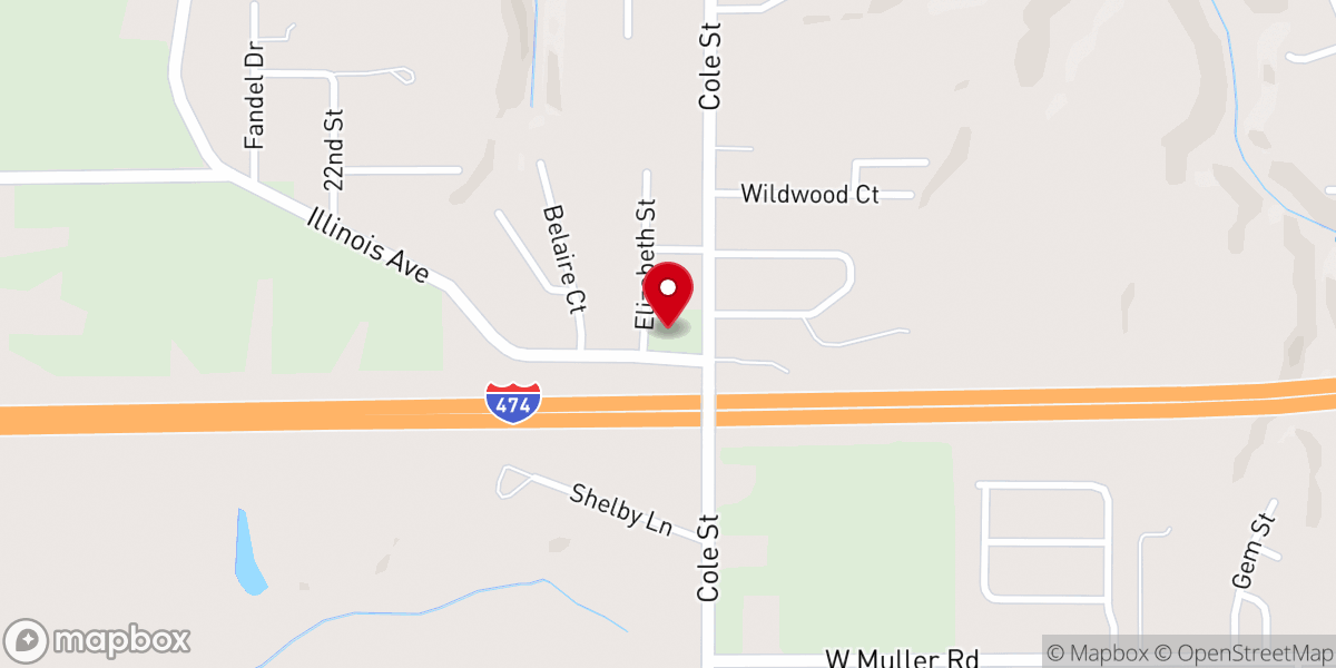 Map showing location of Elm Ridge Missionary Baptist